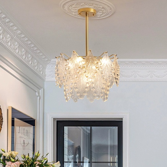 Люстра подвесная, медный, стекло, AYSUN 80*37, металл, E14.