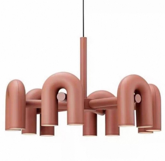 Светильник подвесной красный Elyquor, металл, трос 150 см, 60*38 см, LED