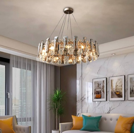 Люстра подвесная AKCICEK 100*22 дымчатый, стекло, металл, Е14.