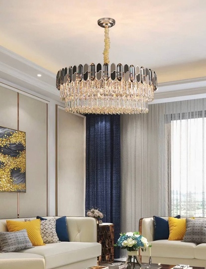 Люстра подвесная, дымчатый, медный, стекло, AYHAN 45*28, металл, E14.