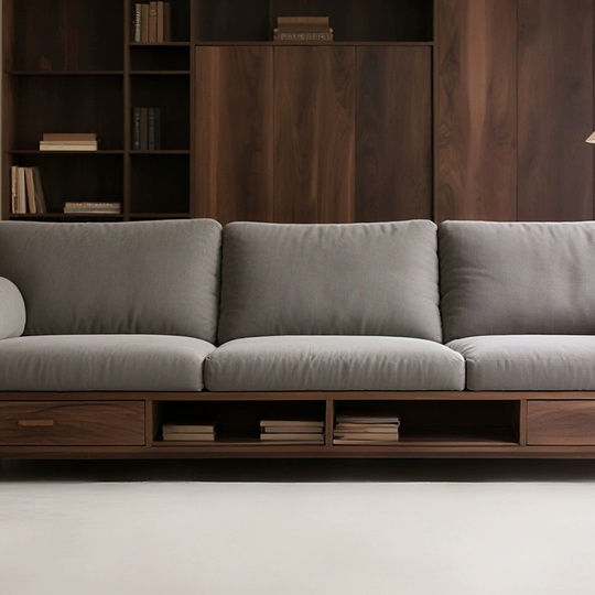 Прямой диван Emily темный орех, ткань, 260*85*80 см