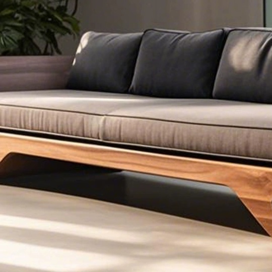 Прямой диван Oliver ореховый, цельное дерево, ткань, 250*85*80 см