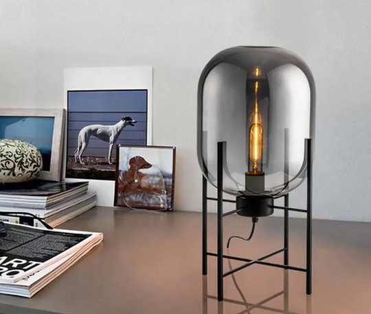 Настольная лампа CHAD 37*86, дымчато-серый, металл, Е21.