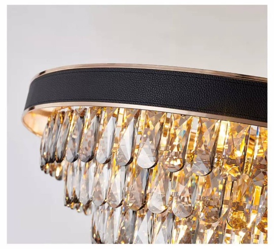 Люстра подвесная ALA 40*26 золото, кристалл, металл, Е14.