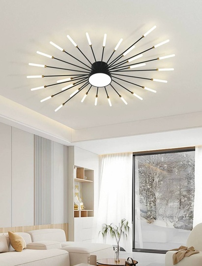 Люстра черная Aviorda, металл, 128*9 см, светодиодная, LED