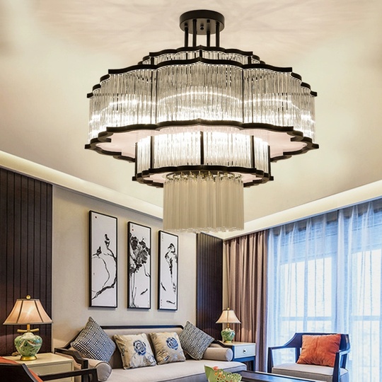 Люстра подвесная, черный, стекло, AYCAN 100*75, металл, E14.