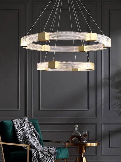 Люстра подвесная, медь, ПММА, BENJAMIN 60*100, металл, LED