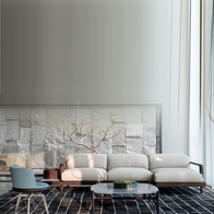 Прямой диван Wright темный орех, ткань, 325*125*73 см