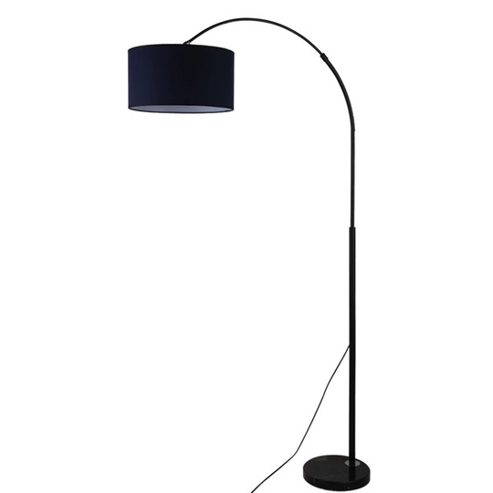 Торшер, черный, Papua black 170*150, светодиодный, Е27, металл, ткань, мрамор