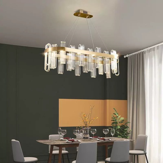 Светильник подвесной медный Exivra, металл, трос 120 см, 80*30 см, LED