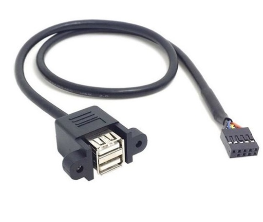 Кабель 2USB A- USB 2.0 10-pin M (0.5 м)