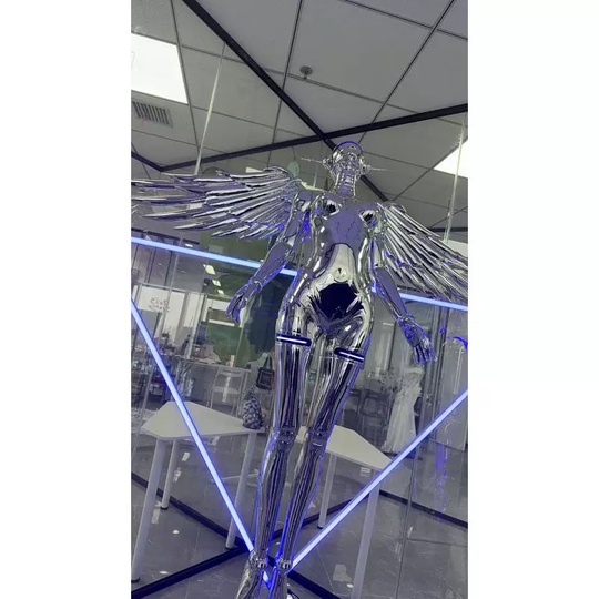 Торшер хром Angel 184*50*210 см, LED, 8 Вт, смола, стекловолокно