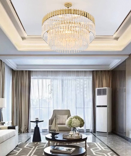 Люстра подвесная, золотой, стекло, AYLA 80*40, металл, E14.