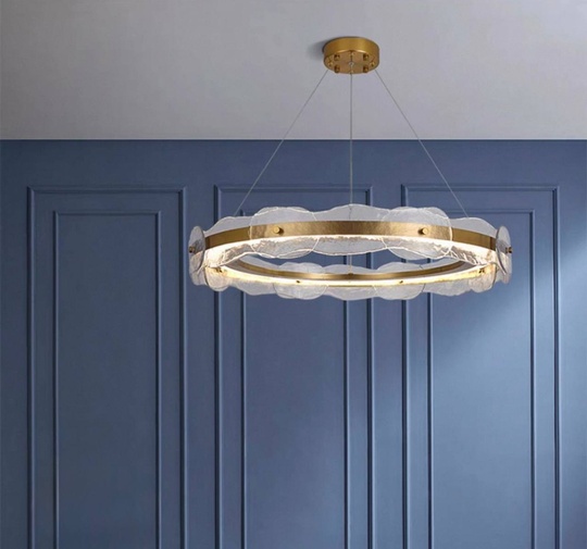 Светильник подвесной бронзовый Elviku, металл, трос 150 см, 60*13 см, LED