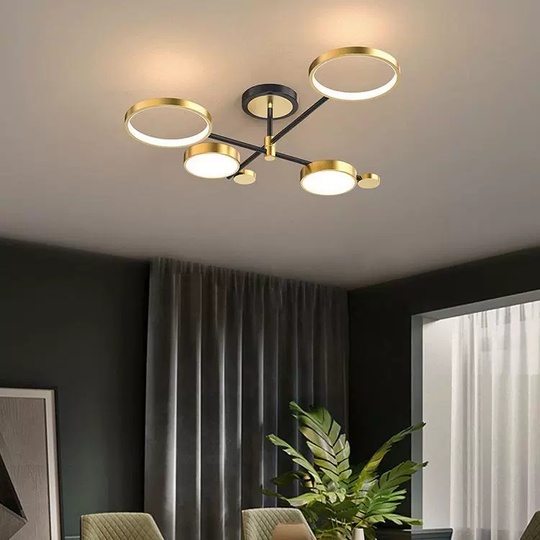 Люстра золотая Aerelix, металл, 75*21 см, светодиодная, LED