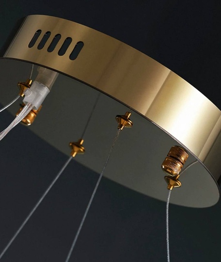 Люстра подвесная, медь, кристалл, GURBUZ 80*35, металл, LED.