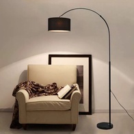 Торшер, черный, Papua black 210*170, светодиодный, Е27, металл, ткань, мрамор