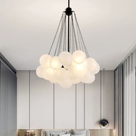 Люстра подвесная, матовый черный, стекло, ABELARD BLACK 60*100, металл, Е27