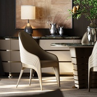 Обеденный стул Luxer 56*97*65 см, кожа, молочный