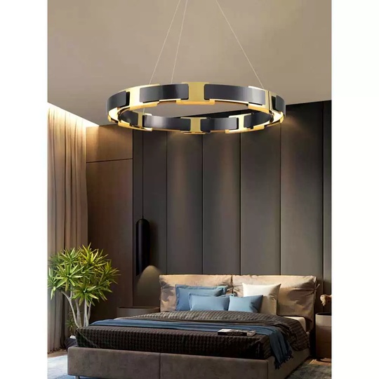 Светильник подвесной золотой, черный, Elumix, металл, 80*9 см, светодиодная, LED