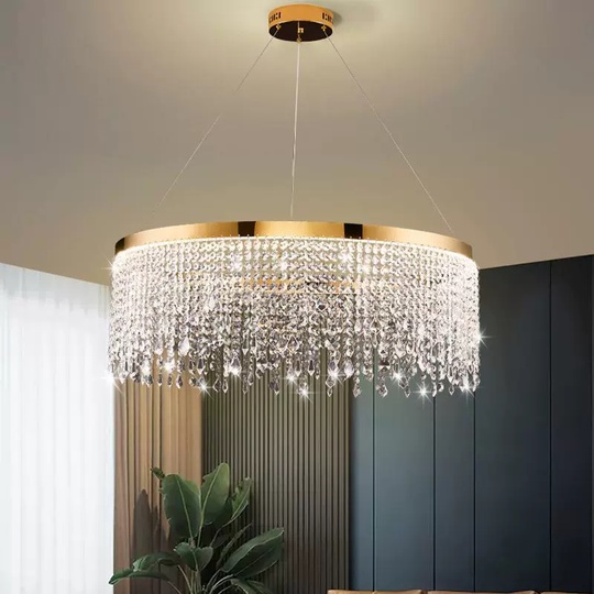 Люстра подвесная FATMA 80*30 бронза, хрусталь, металл, LED.