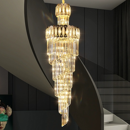 Люстра подвесная, золото, кристалл, RUFUS 40*135 металл, E14.