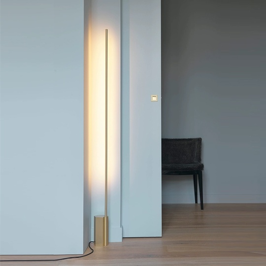 Торшер, золото, Flow Modern 120*15, LED, металл, ПММА