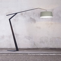 Торшер, черный, серый, Lumens 186*186, светодиодный, E27, металл, ткань