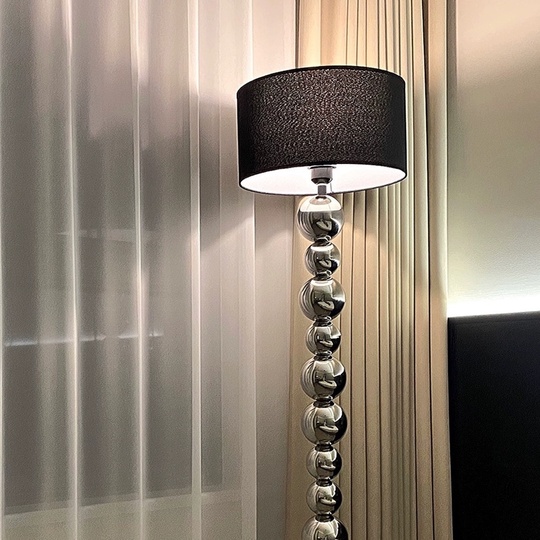 Торшер черный серебро Elantri, 35*35*168 см, LED, Е27, металл, 12 Вт