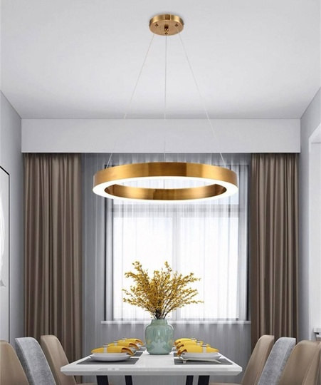 Люстра подвесная, медь, ПММА, CHARLEY 60*5 металл, LED.