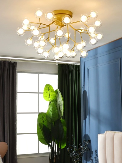 Люстра золотая Elomtra, металл, стекло 88*57 см, G4