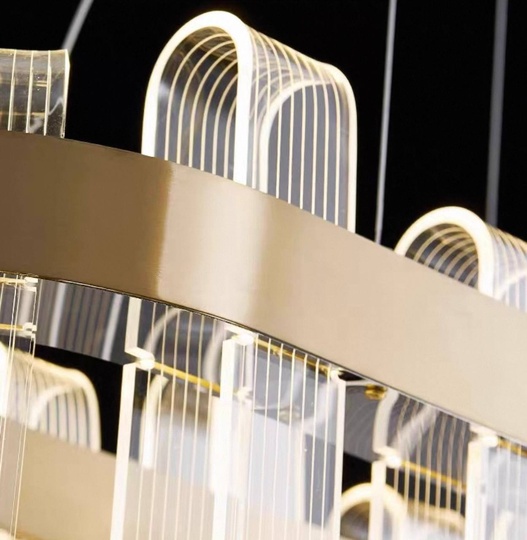 Светильник подвесной медный Exivra, металл, трос 120 см, 100*30 см, LED