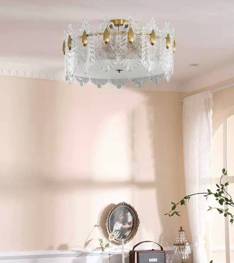 Люстра подвесная, медный, стекло, FRIENDSHIP 40*23, металл, E14.