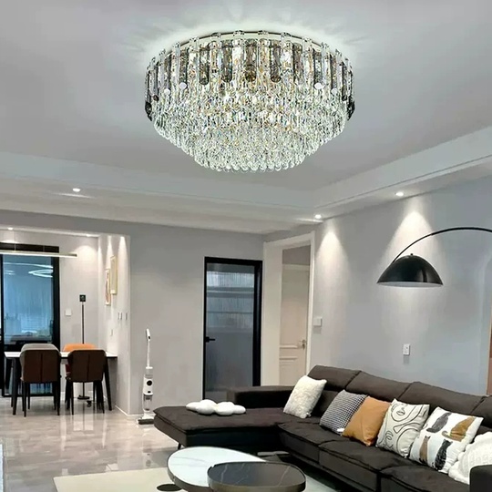 Потолочный светильник, медь, хрусталь, DIANA 100*38 металл, Е14.