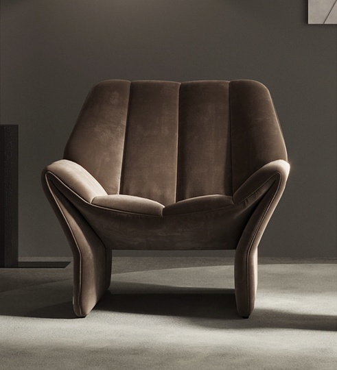 Кресло коричневое мягкое Saerias, 1 шт., 82х86х88 см