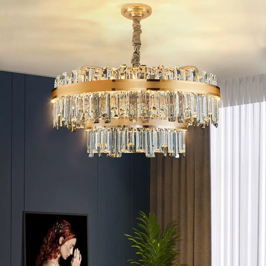 Люстра подвесная BATI 95*45 золото, кристалл, металл, LED.