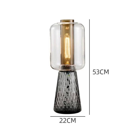 Настольная лампа AB 22*53, черный дым, стекло, Е27.