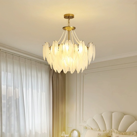 Люстра подвесная EZGI 50*40 золото, стекло, металл, Е14.