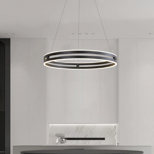 Светильник подвесной черный Elypz, металл, трос 120 см, 100*7.5 см, LED