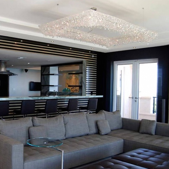 Люстра подвесная, серебро, хрусталь, SUSAN 60*60*22 металл, G9.