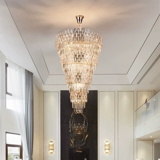 Люстра подвесная, золото, кристалл, ART 80*130 металл, E14.