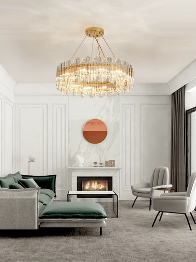 Люстра подвесная ERDEN 60*25 золото, стекло, металл, Е14.