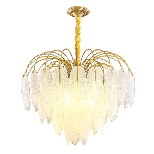 Люстра подвесная FADIME 80*38 золото, стекло, металл, Е14.