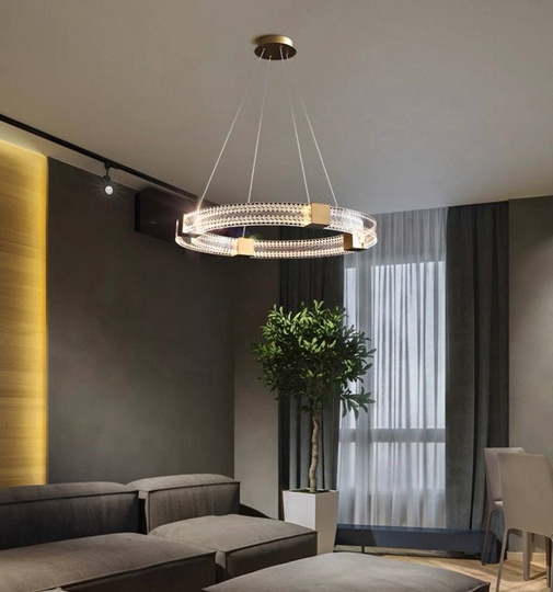 Люстра подвесная, медь, ПММА, SAMUEL 50*100, металл, LED