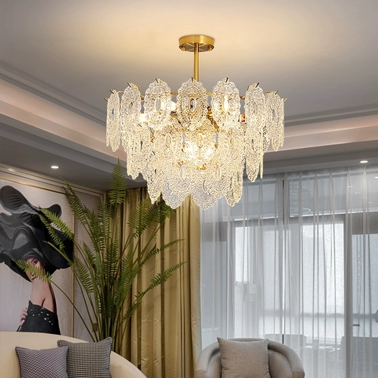 Люстра подвесная, медь, кристалл, GULUM 60*35, металл, Е14.