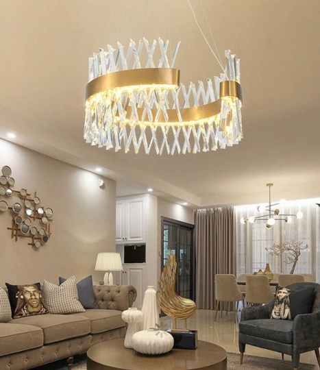 Люстра подвесная, медный, стекло, RADIANT 100*30, металл, LED.