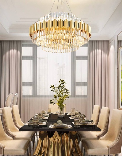 Люстра подвесная, бронза, хрусталь, MELINDA 100*40, металл, E14.