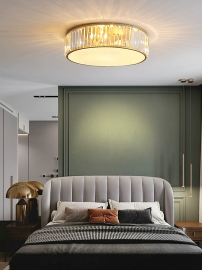 Потолочный светильник, золото, кристалл, BETHANY 40*15 металл, E14.