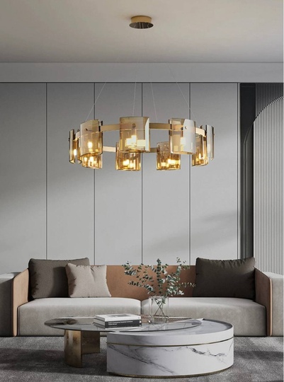 Люстра подвесная, медный, стекло, FOREVERSMILE 100*17, металл, G9.