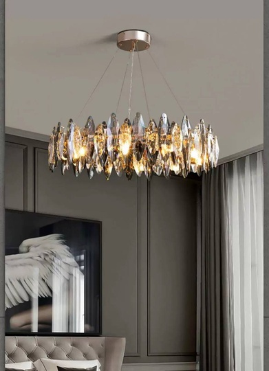 Подвесной светильник ABAZA 60*18, золотой, стекло, металл,  Е14.